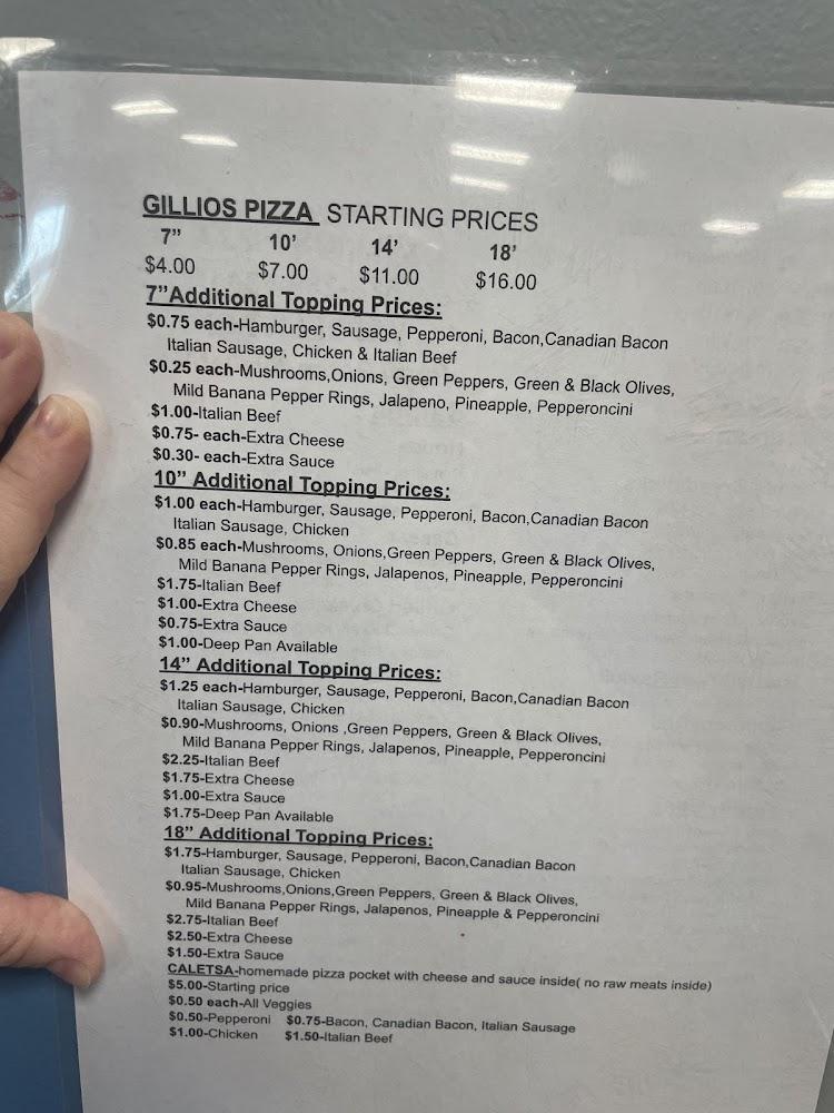 Gillio's Pizza Menu image 3