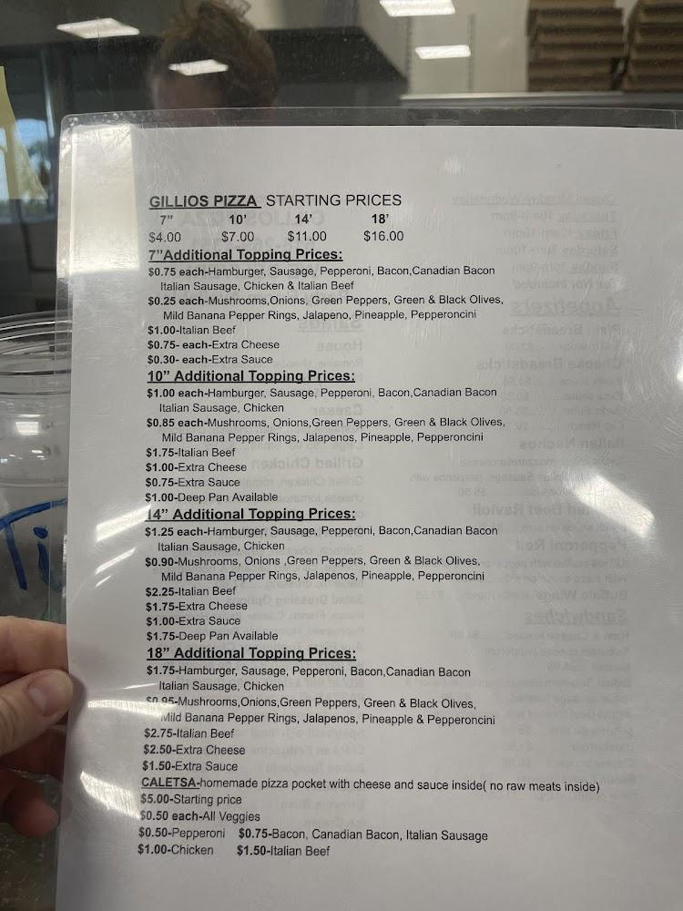 Gillio's Pizza Menu image 4